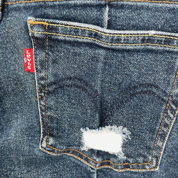 Levi's Altered Skinny 711 Women's Mid Rise Distressed Skinny Jeans W27 L29 Blue - Picture 7 of 10